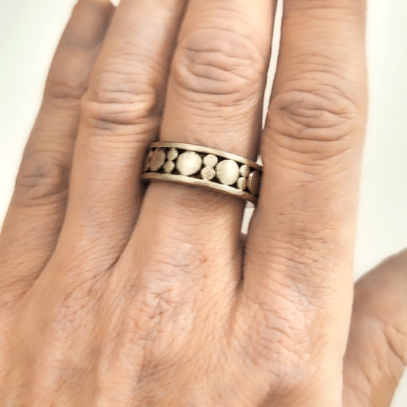 Vintage Sterling Silver Mid-Century Modern Geometric Ring- Size 7.5